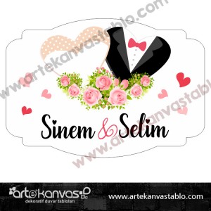 Kapı Süsü Gelin Damat 35x50 cm 0241K