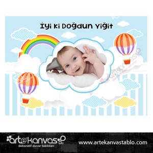 Doğum Günü Pano / Branda Afiş Sıcak Hava Balon Temalı