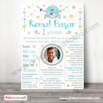 1 Yaş Doğum Günü Panosu Kar Temalı 071