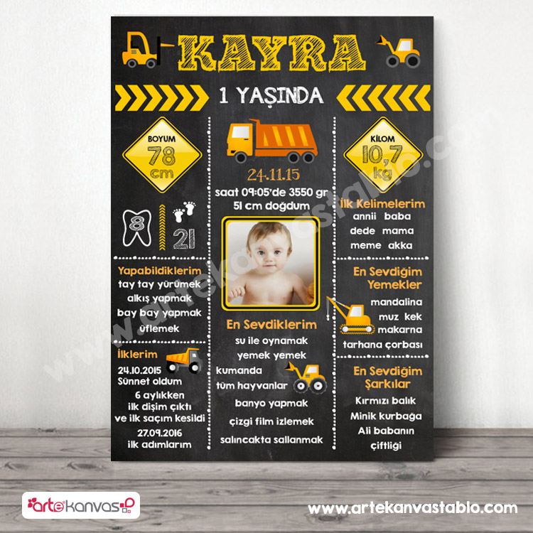 Dogum_gunu_ani_panosu_chalkboard_77_ismakineleri-1.jpg 1 Yaş Doğum Günü Panosu İş Makineleri Tema 077 - Görsel 1