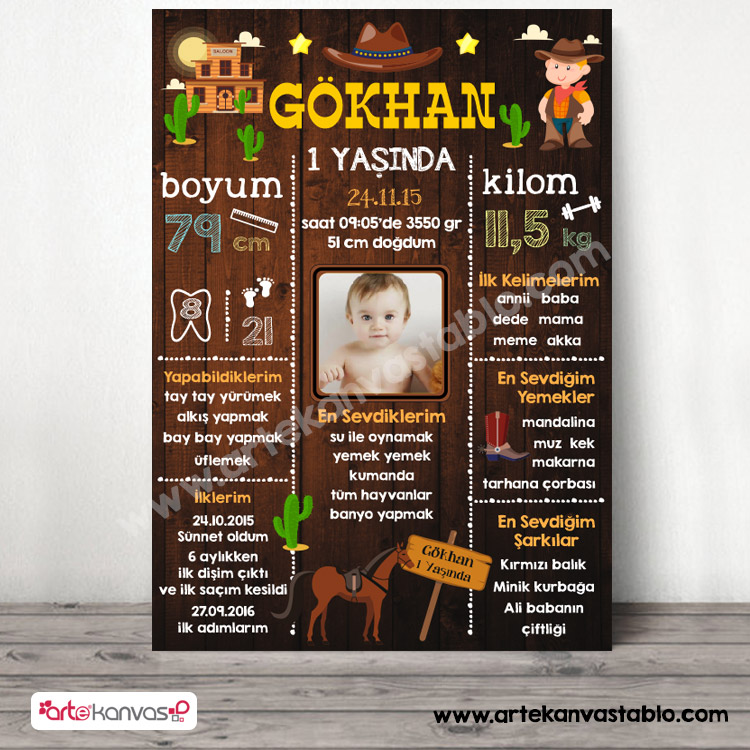 Dogum_gunu_ani_panosu_chalkboard_90_kovboy_tema-1.jpg 1 Yaş Doğum Günü Panosu Kovboy Temalı 090 - Görsel 1